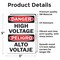 Signmission High Voltage Bilingual Danger Sign, Vinyl Decal, 3.5in W x 5in L, 2PK OS-2PACK-DS-D-35-L-19389 - alternate 4